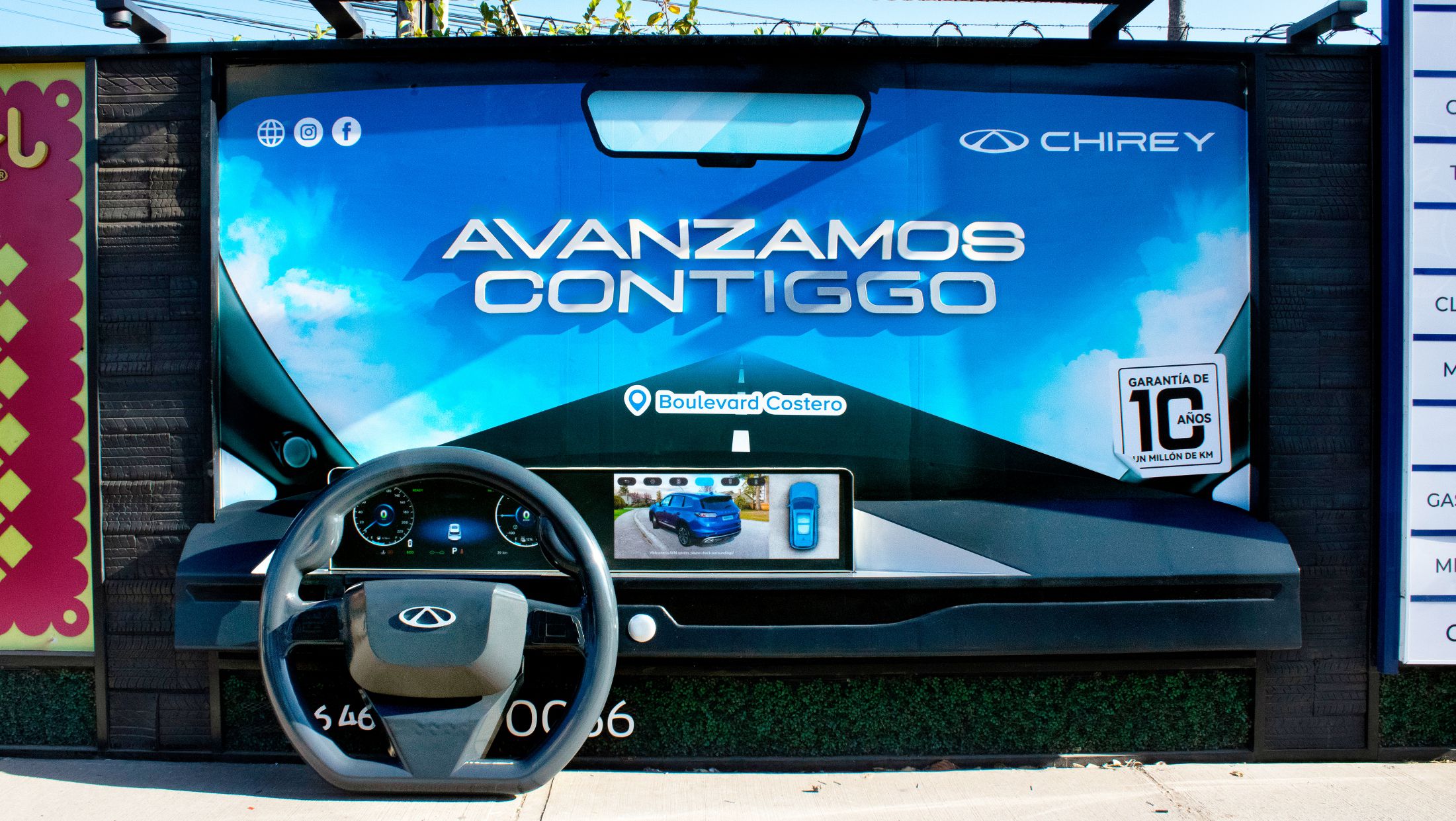 Chirey — Instalación 3D con volante interactivo